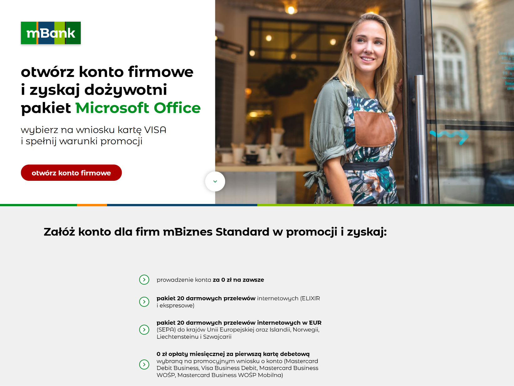 mBank mBiznes Standard — konto firmowe z pakietem Microsoft Office