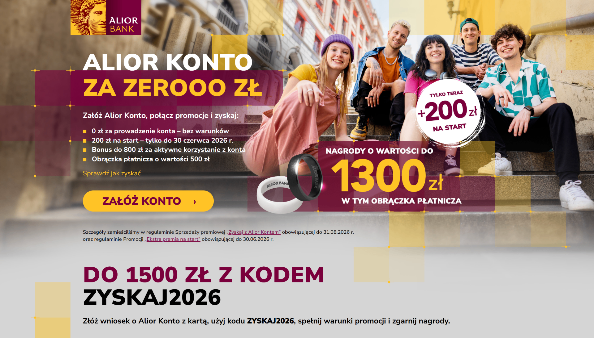 Alior Konto — promocja do 1500 zł i 200 zł na start